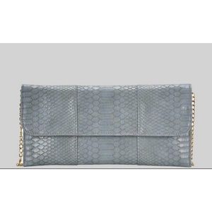 Croc Pattern Clutch with Chain